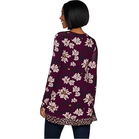 💖 LOGO | by Lori Goldstein Knit Printed Top & Solid Tank Twin Set Small - Picture 2 of 8